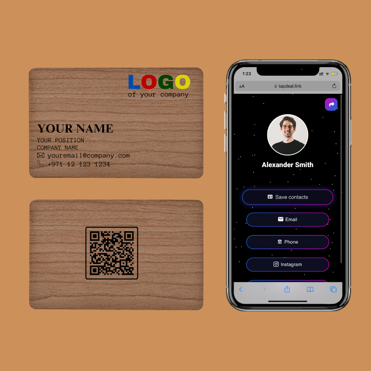 Bamboo Business Card Brown