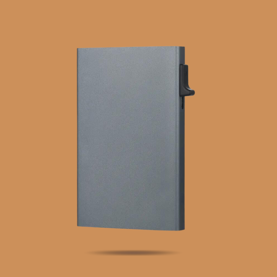 Metal Card Wallet Customizable Gray