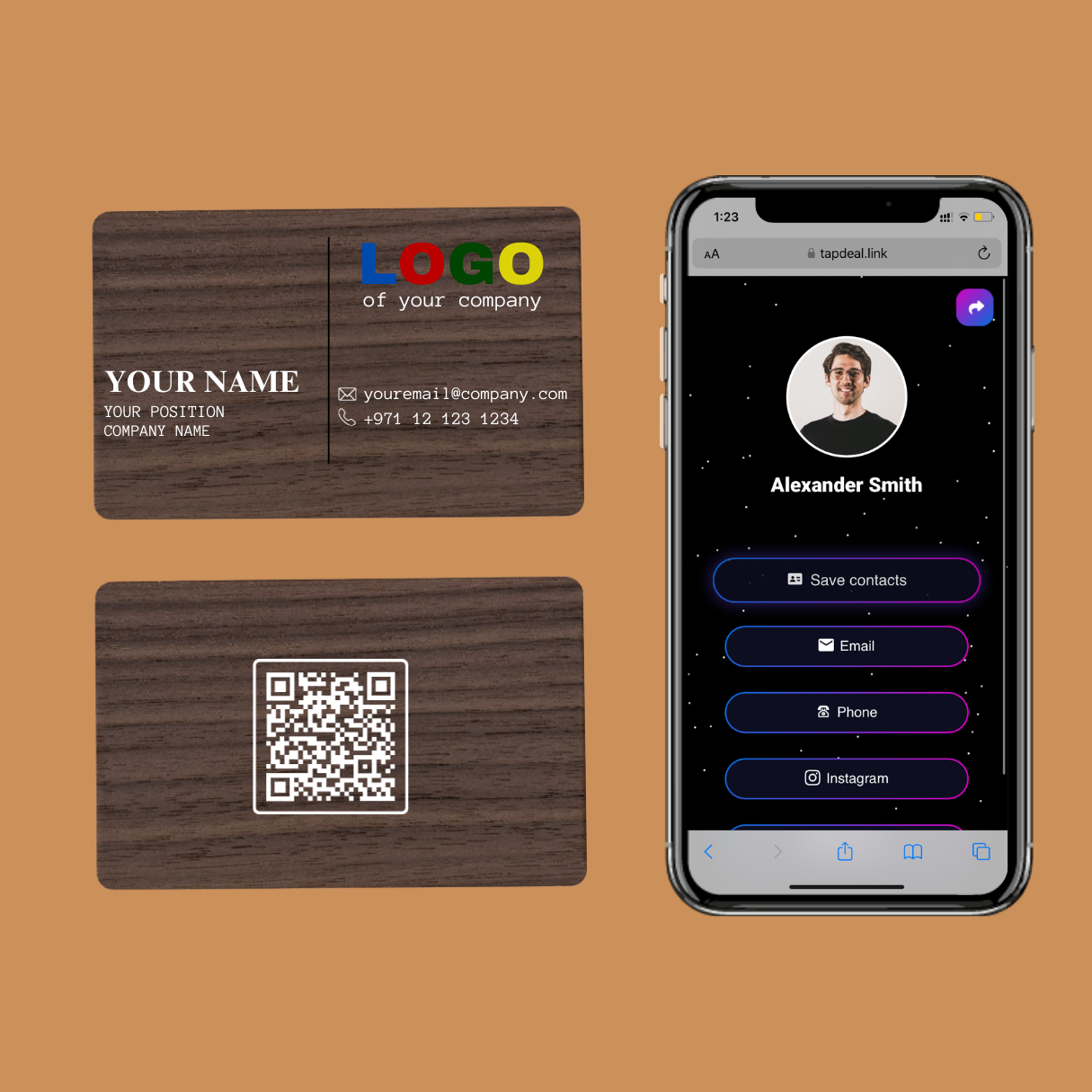 Bamboo Business Card Dark Brown